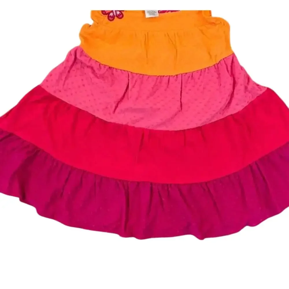 NWT Gymboree Orange & Pink Colorblock Jacquard Tiered Dress -